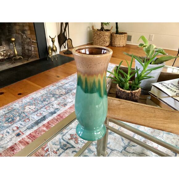 Vintage Studio Pottery Large Vase, Mid Century Pottery, Retro, Drip Glaze - Picture 1 of 9